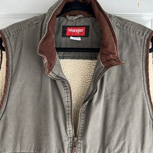 Wrangler Vintage Sherpa Lined Vest Size XL